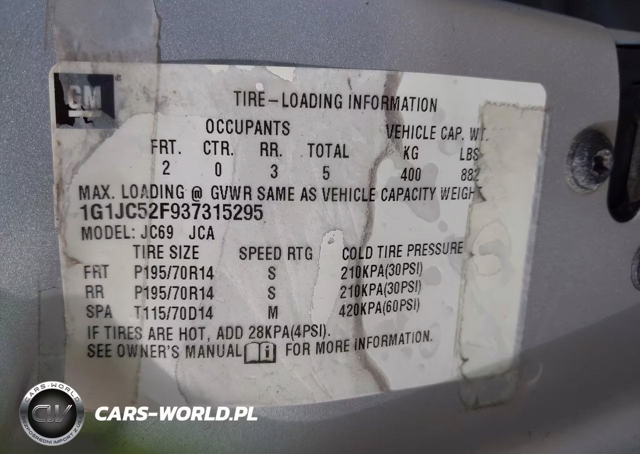 2003 Chevrolet Cavalier VIN:1G1JC52F937315295 - 9
