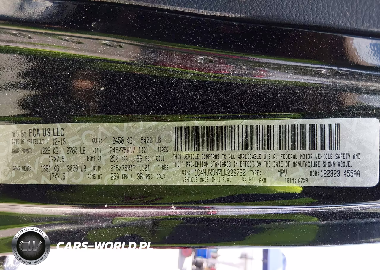 2020 Jeep Wrangler Unlimited Sport S 4X4 VIN:1C4HJXDN7LW226732 - 9