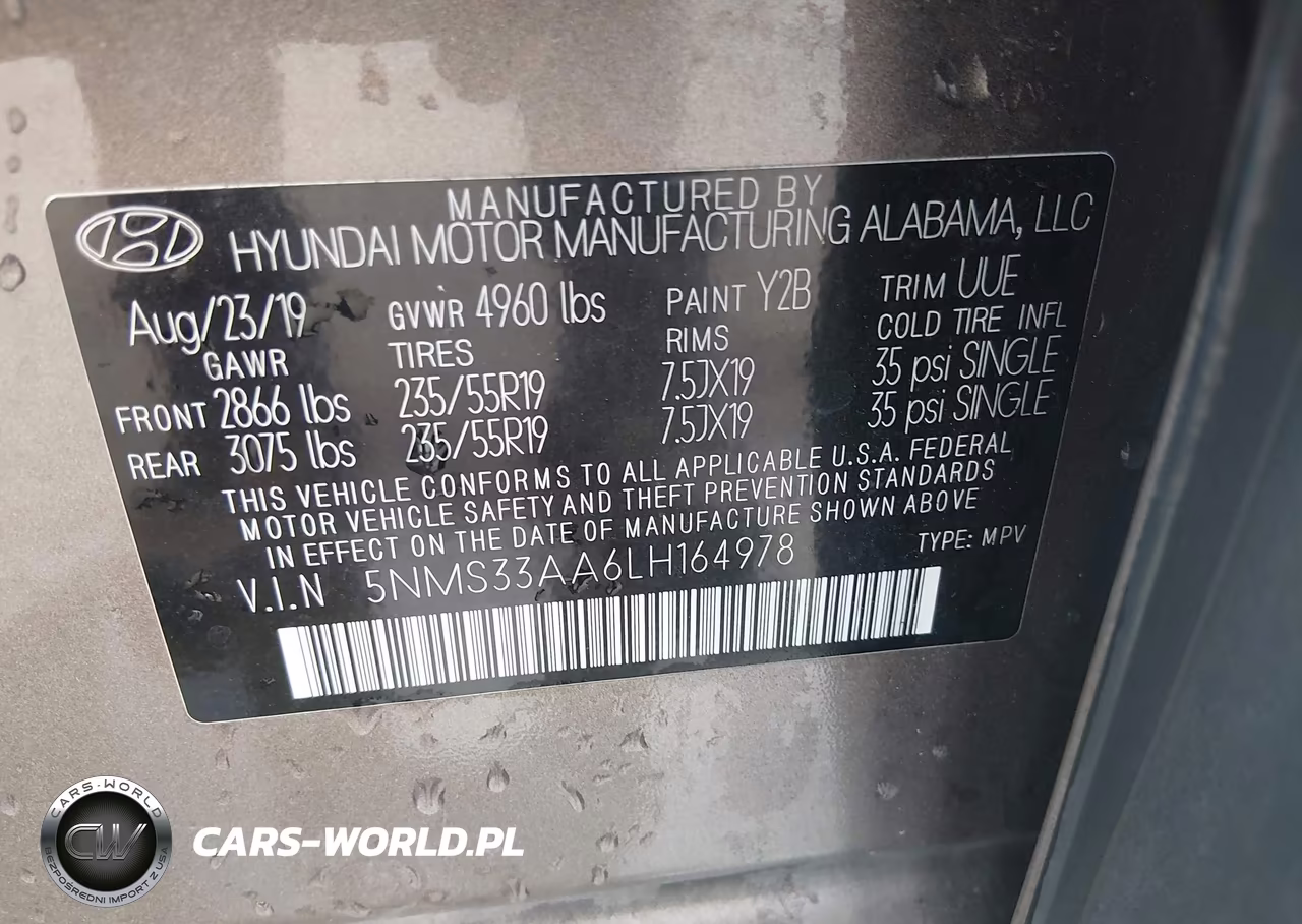2020 Hyundai Santa Fe Sel 2.0T VIN:5NMS33AA6LH164978 - 9
