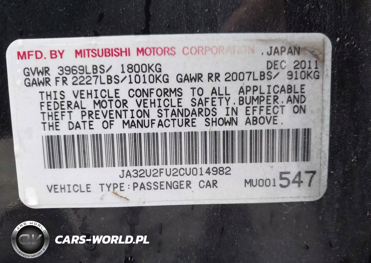 2012 Mitsubishi Lancer Es VIN:JA32U2FU2CU014982 - 9