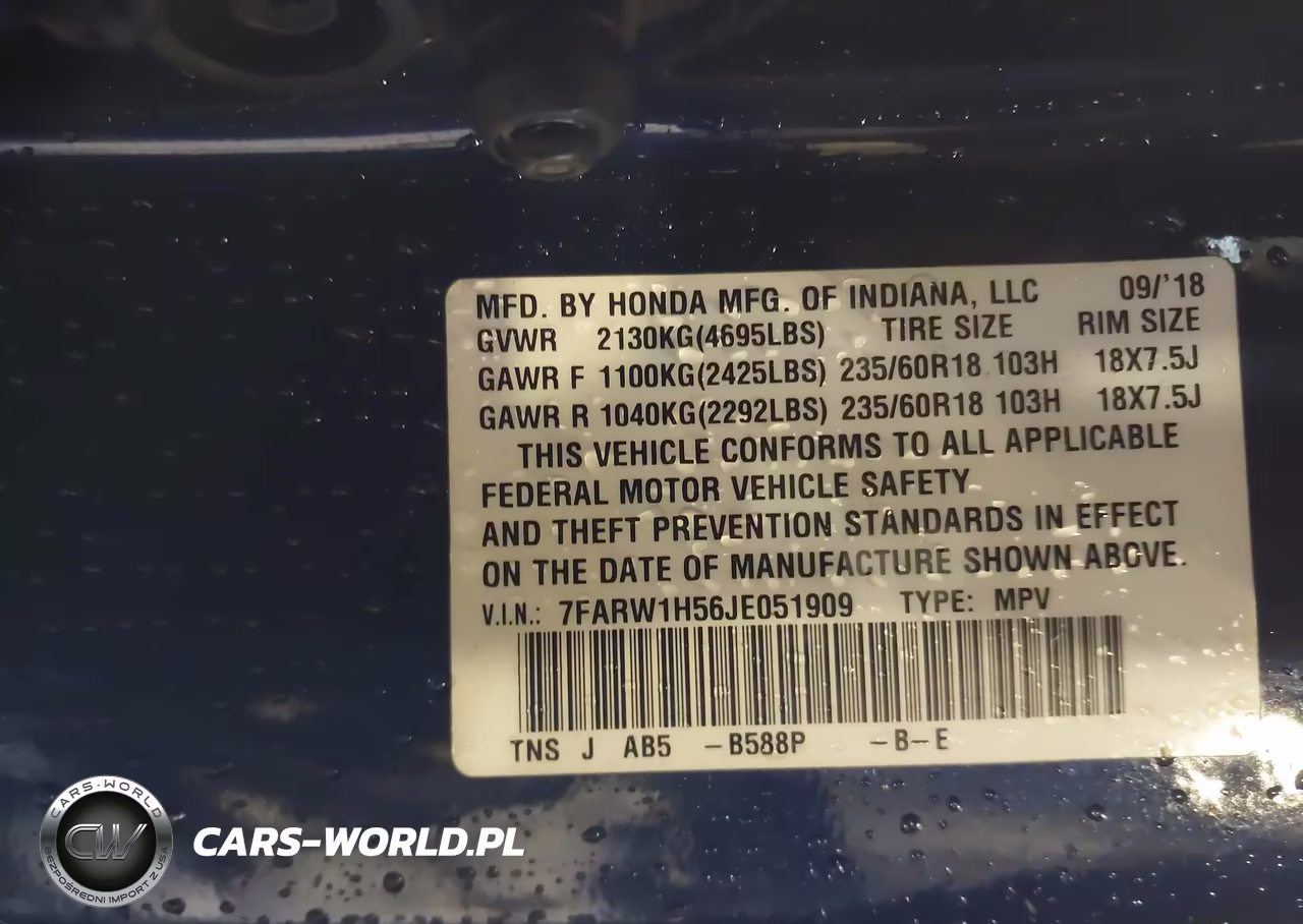 2018 Honda Cr-V Ex VIN:7FARW1H56JE051909 - 9