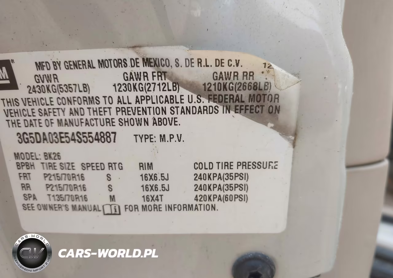 2004 Buick Rendezvous Cx VIN:3G5DA03E54S554887 - 9