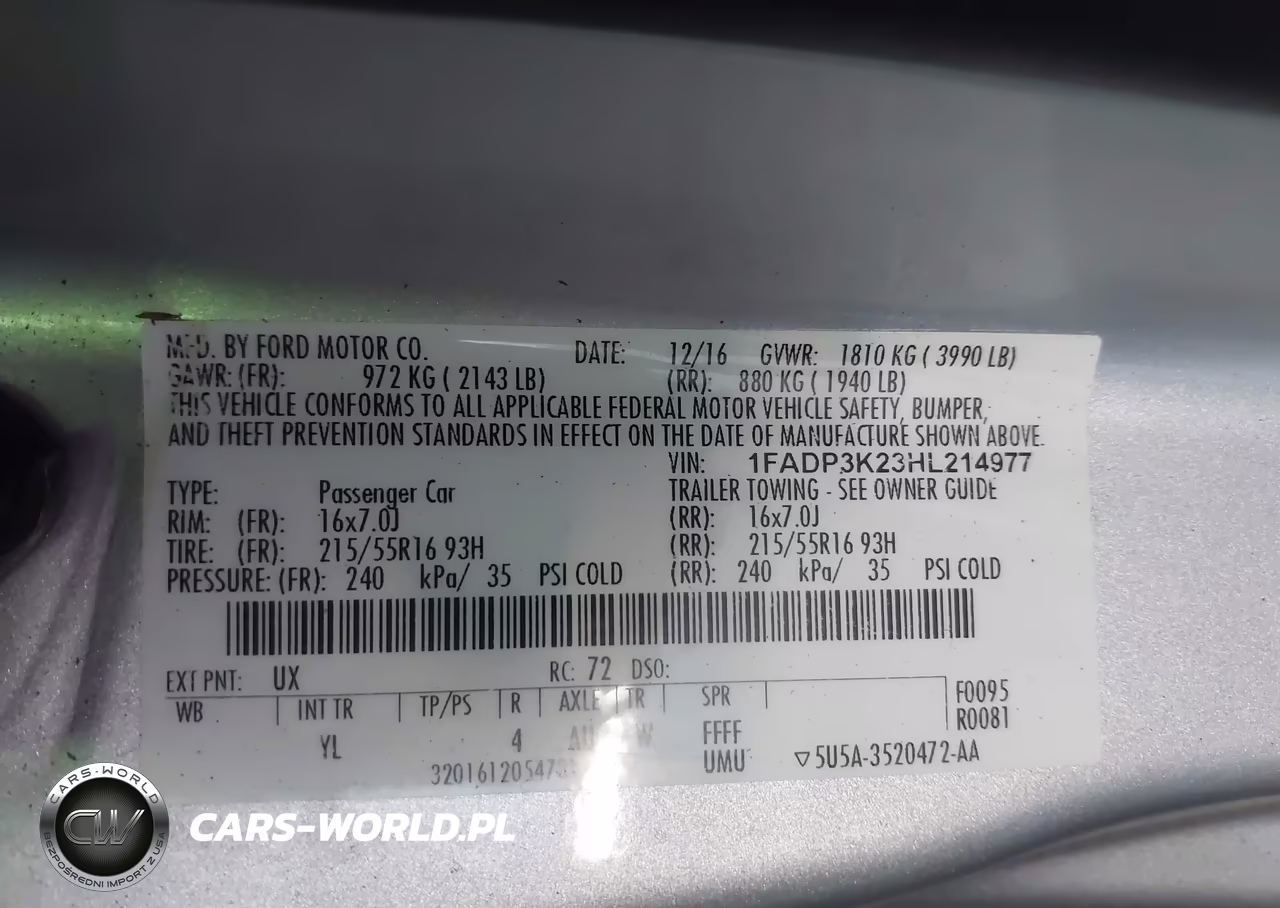 2017 Ford Focus Se VIN:1FADP3K23HL214977 - 9