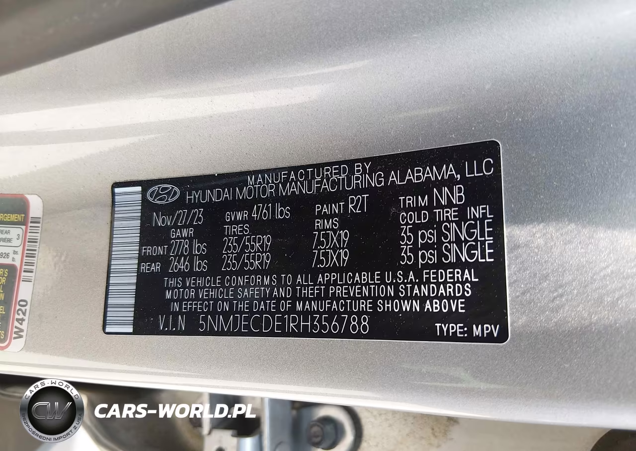 2024 Hyundai Tucson Limited VIN:5NMJECDE1RH356788 - 9