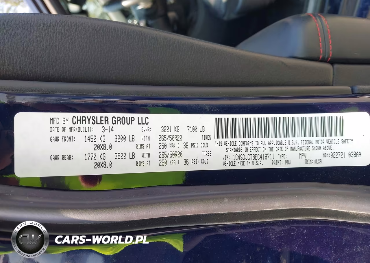 2014 Dodge Durango R-T VIN:1C4SDJCT8EC418711 - 9