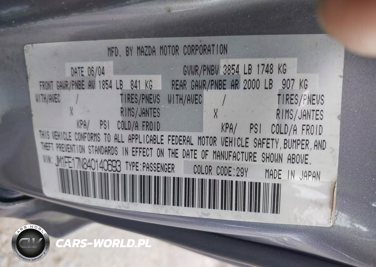 2004 Mazda Rx-8 Sport Automatic VIN:JM1FE17N840140693 - 9