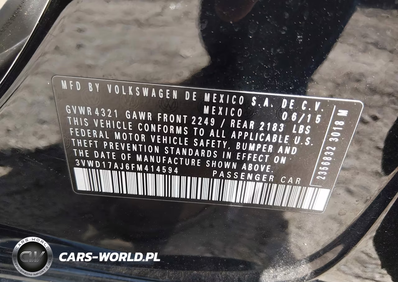 2015 Volkswagen Jetta 1.8T Se VIN:3VWD17AJ6FM414594 - 9