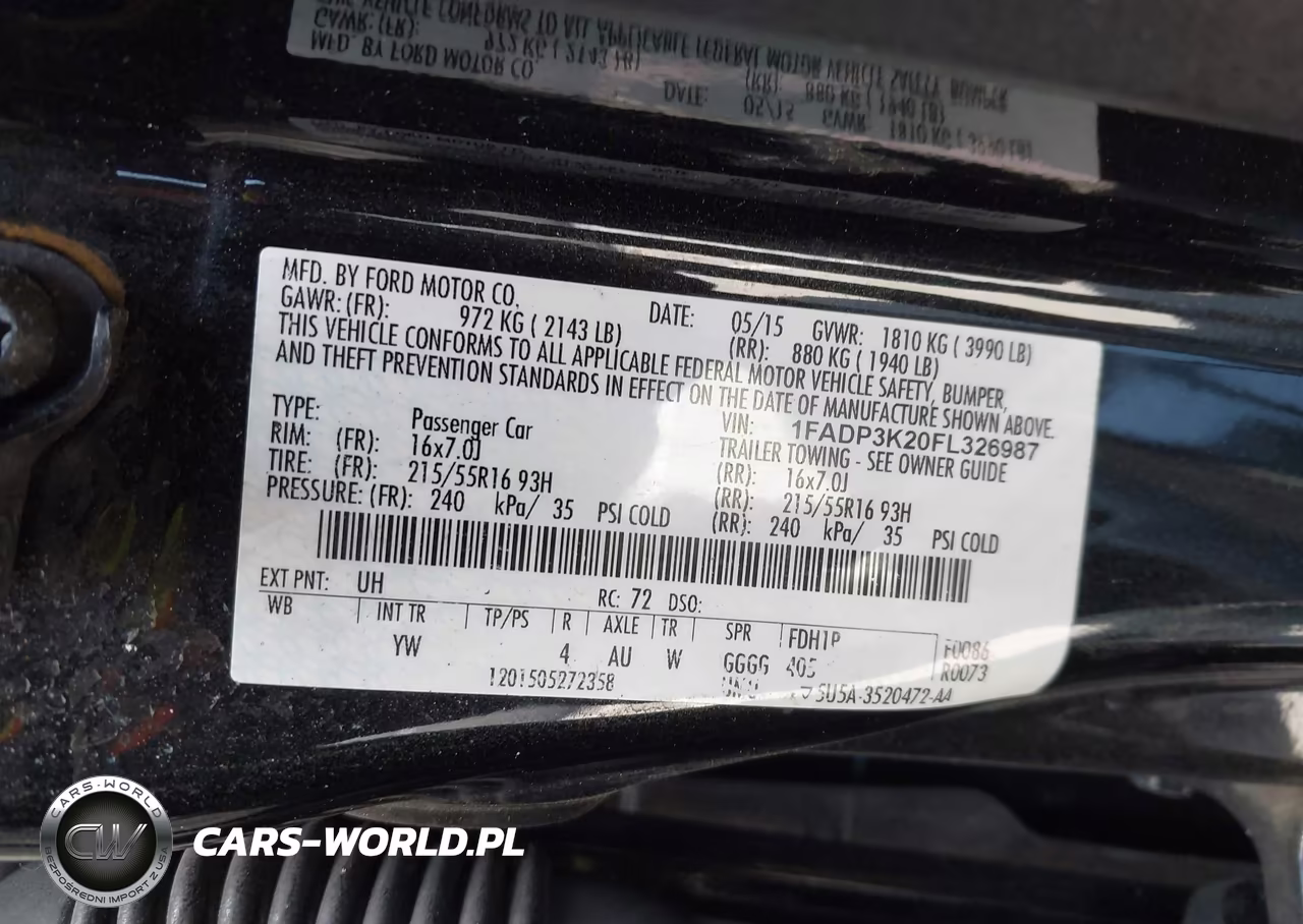 2015 Ford Focus Se VIN:1FADP3K20FL326987 - 9