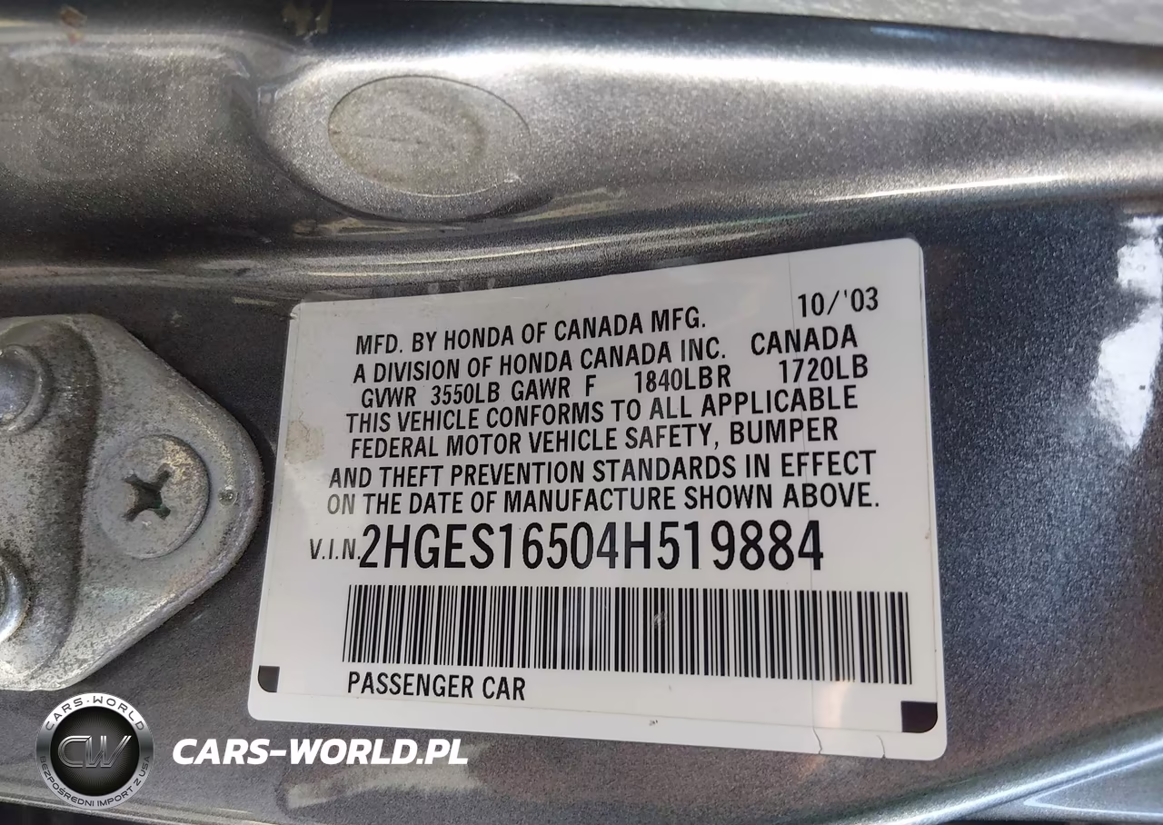 2004 Honda Civic Lx VIN:2HGES16504H519884 - 9