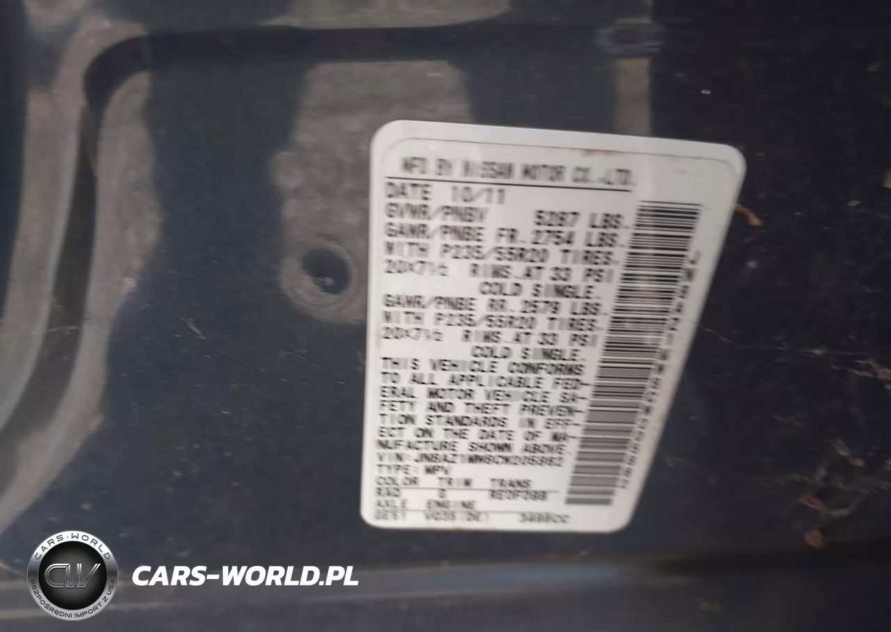 2012 Nissan Murano Le VIN:JN8AZ1MW8CW205862 - 9
