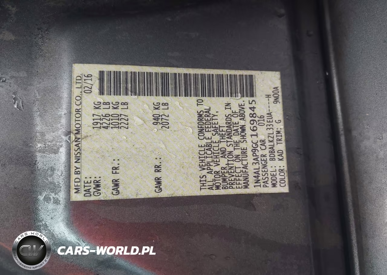 2016 Nissan Altima 2.5 Sv VIN:1N4AL3AP9GC169845 - 9