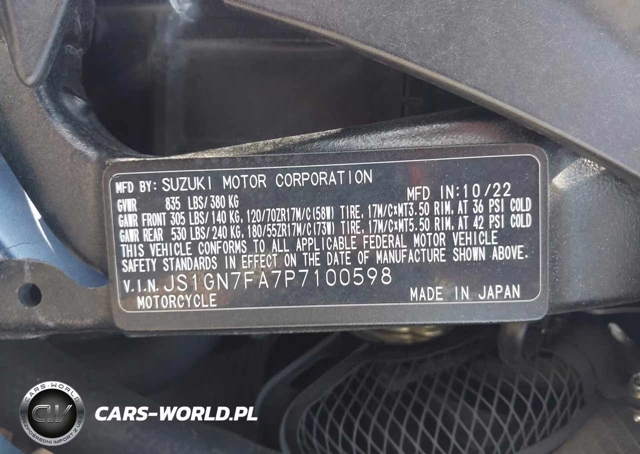 2023 Suzuki Gsx-R600 VIN:JS1GN7FA7P7100598 - 10