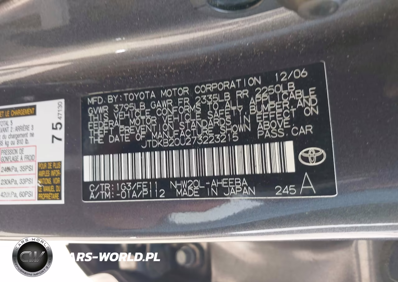 2007 Toyota Prius VIN:JTDKB20U273223215 - 9