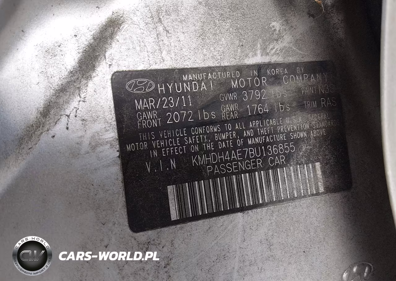 2011 Hyundai Elantra Gls (Ulsan Plant) VIN:KMHDH4AE7BU136855 - 9