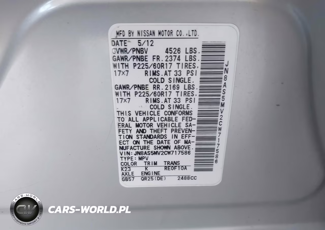 2012 Nissan Rogue Sv VIN:JN8AS5MV2CW717586 - 9