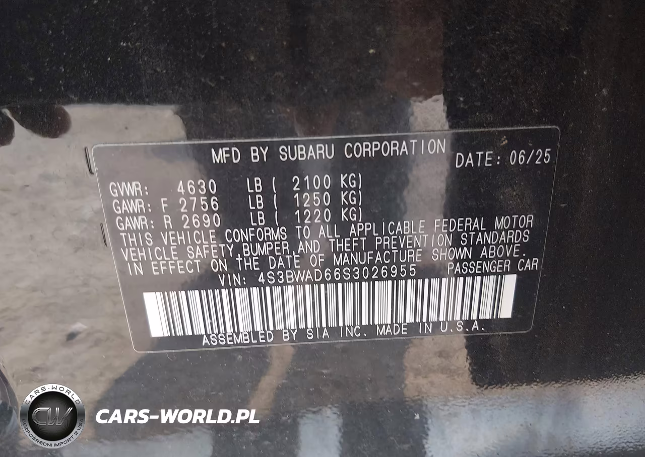 2025 Subaru Legacy Premium VIN:4S3BWAD66S3026955 - 9