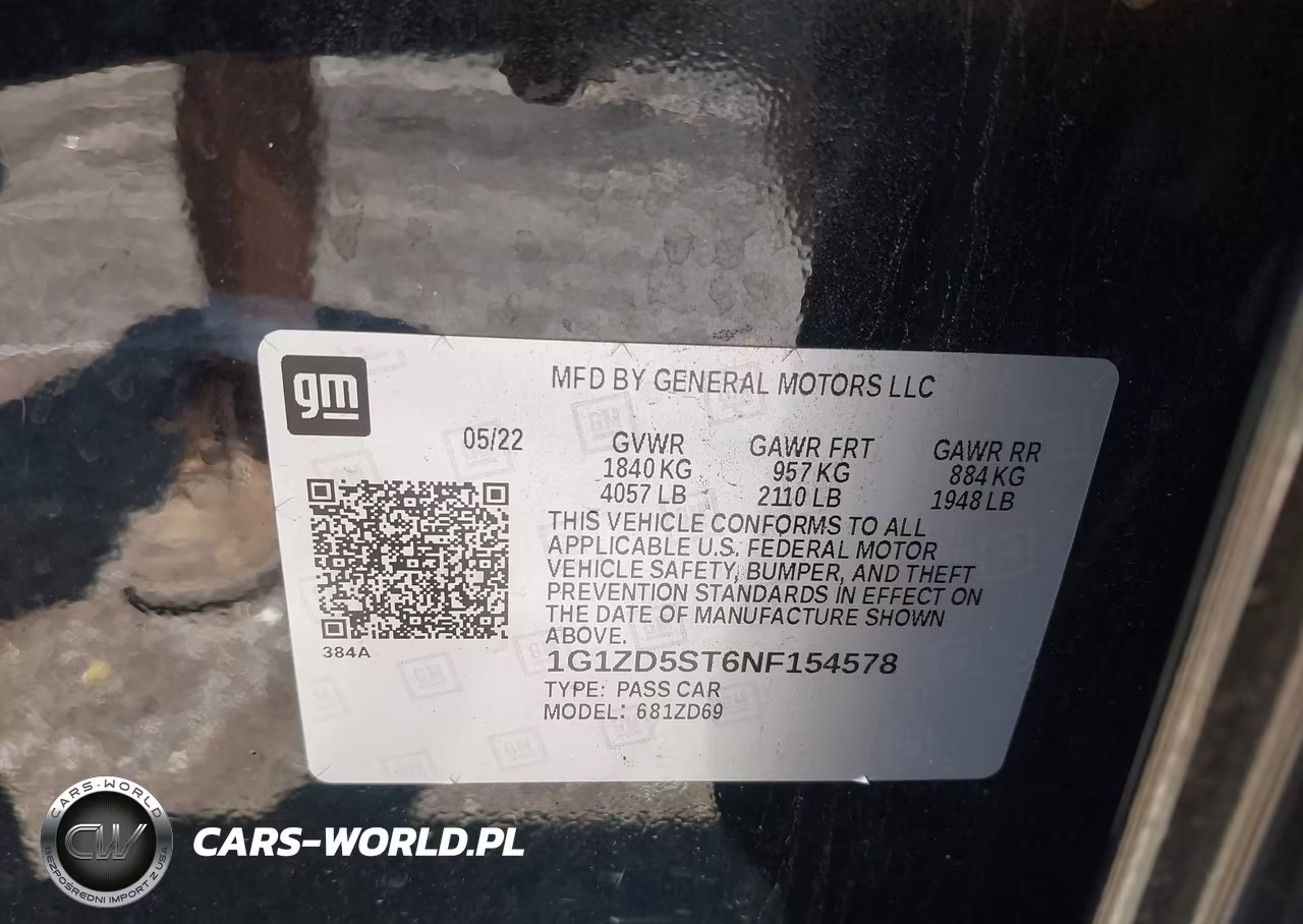 2022 Chevrolet Malibu Fwd Lt VIN:1G1ZD5ST6NF154578 - 9