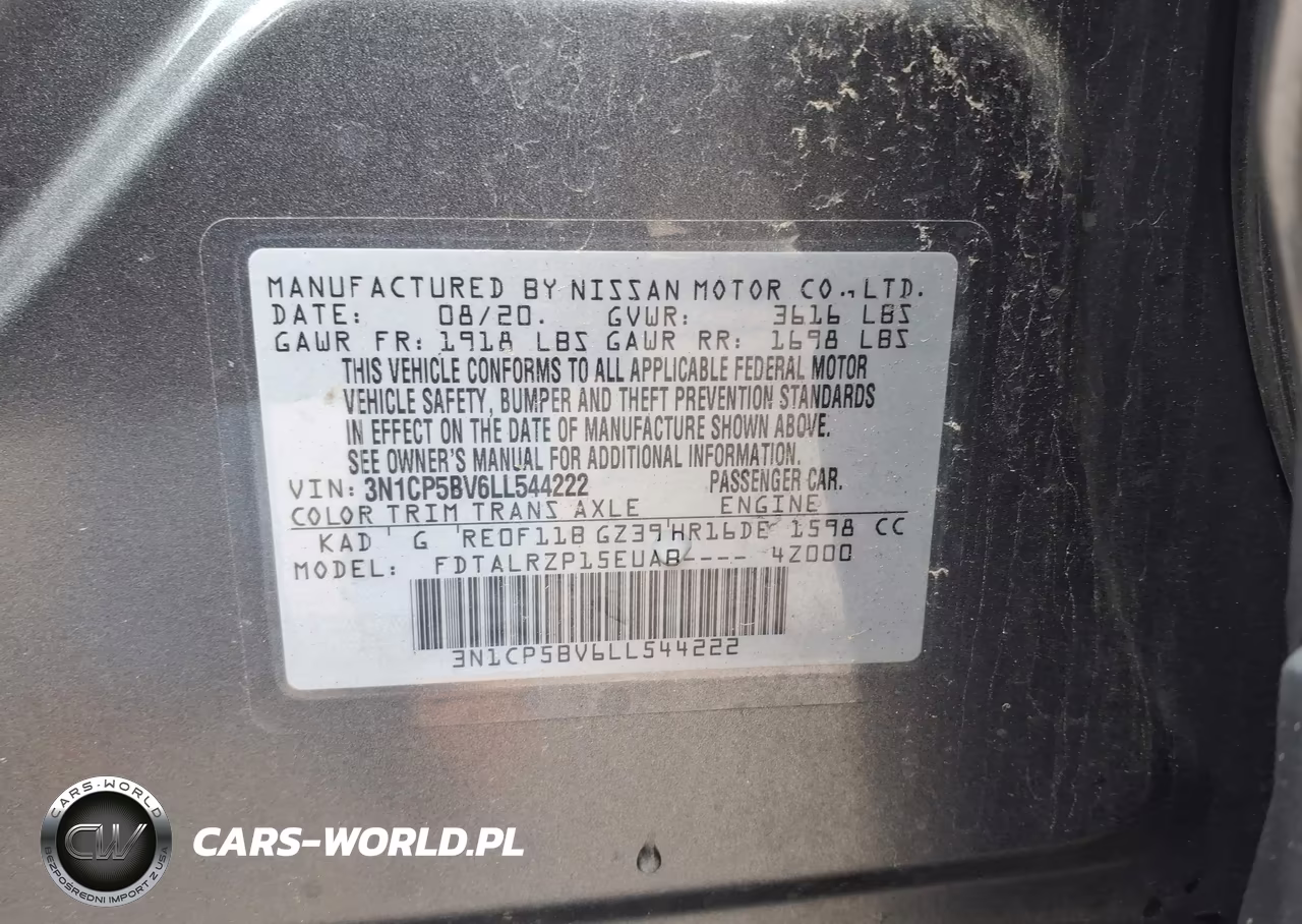 2020 Nissan Kicks S Xtronic Cvt VIN:3N1CP5BV6LL544222 - 9