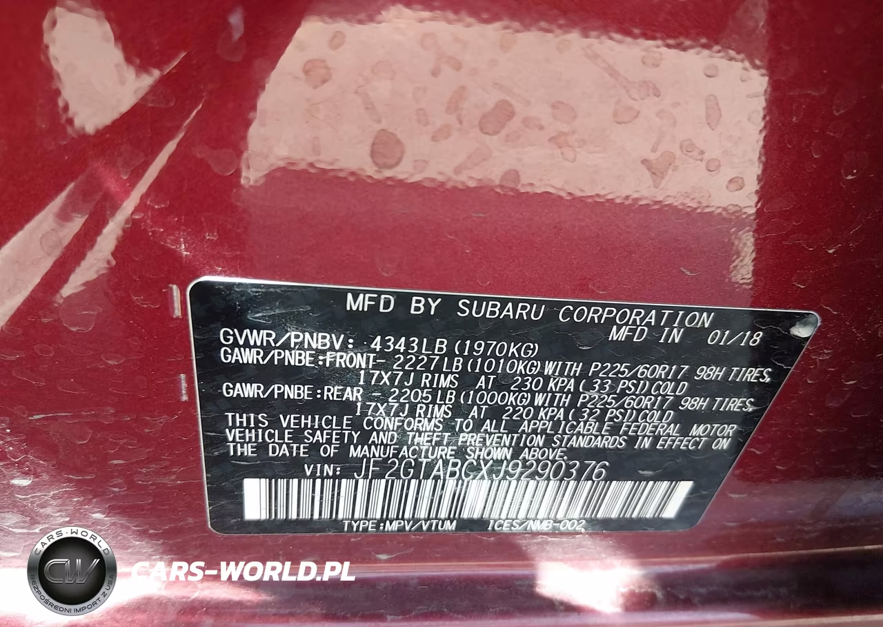 2018 Subaru Crosstrek 2.0I Premium VIN:JF2GTABCXJ9290376 - 9