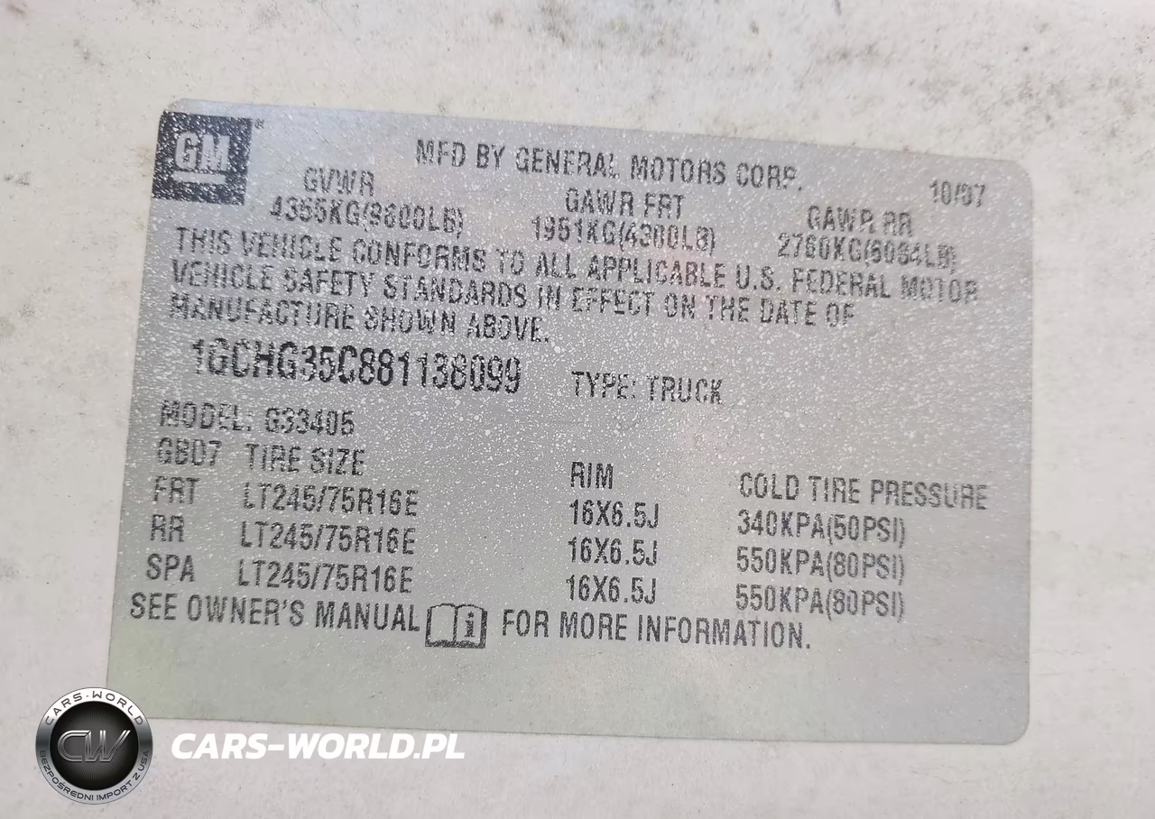 2008 Chevrolet Express Work Van VIN:1GCHG35C881138099 - 9