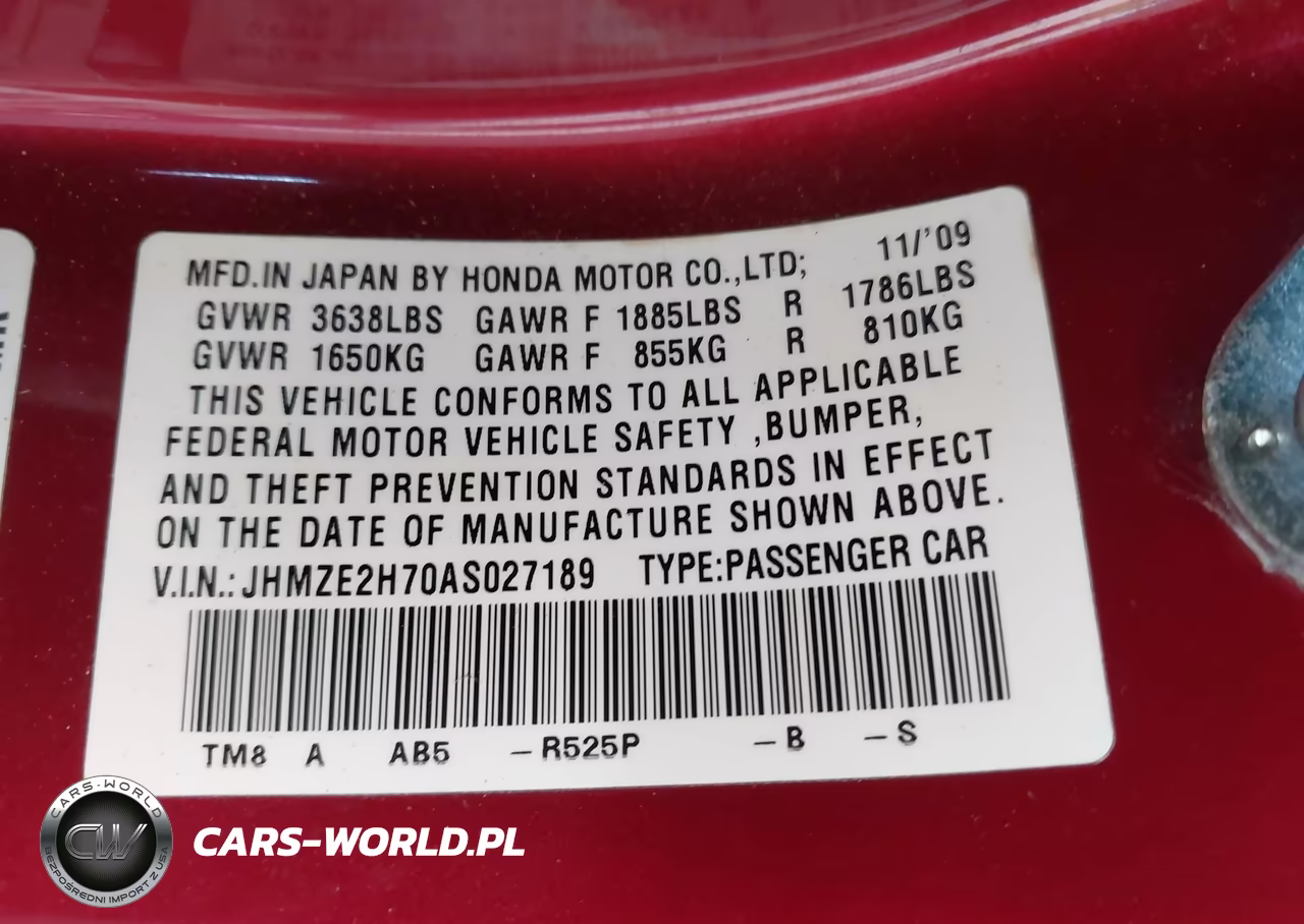 2010 Honda Insight Ex VIN:JHMZE2H70AS027189 - 9