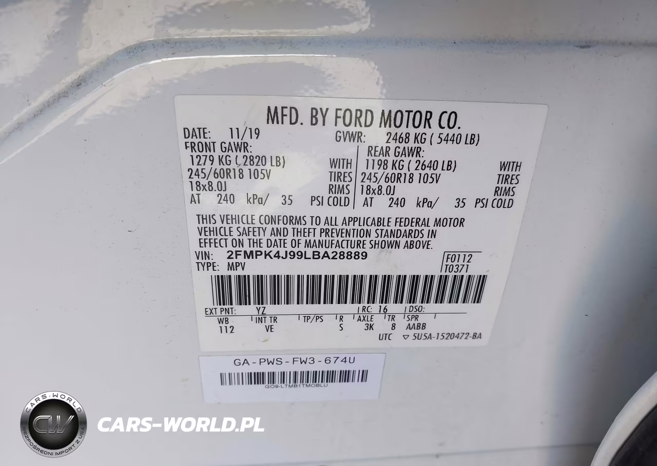 2020 Ford Edge Sel VIN:2FMPK4J99LBA28889 - 9