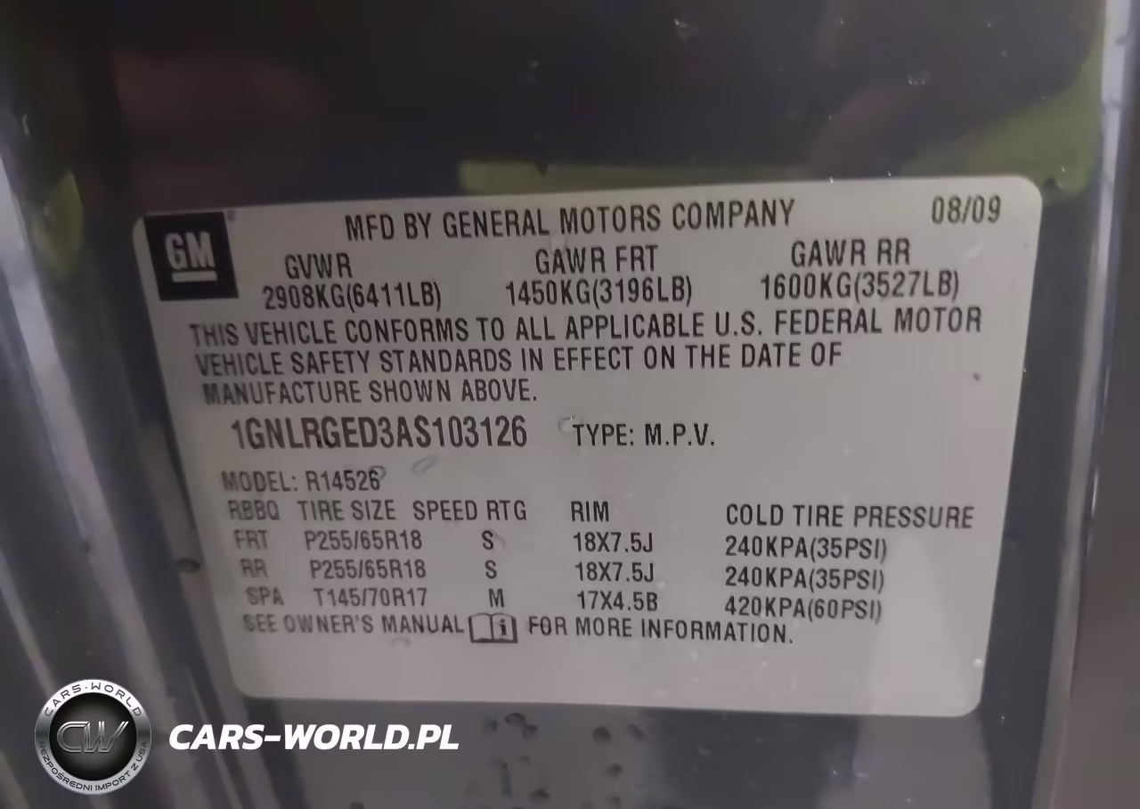 2010 Chevrolet Traverse Lt VIN:1GNLRGED3AS103126 - 9