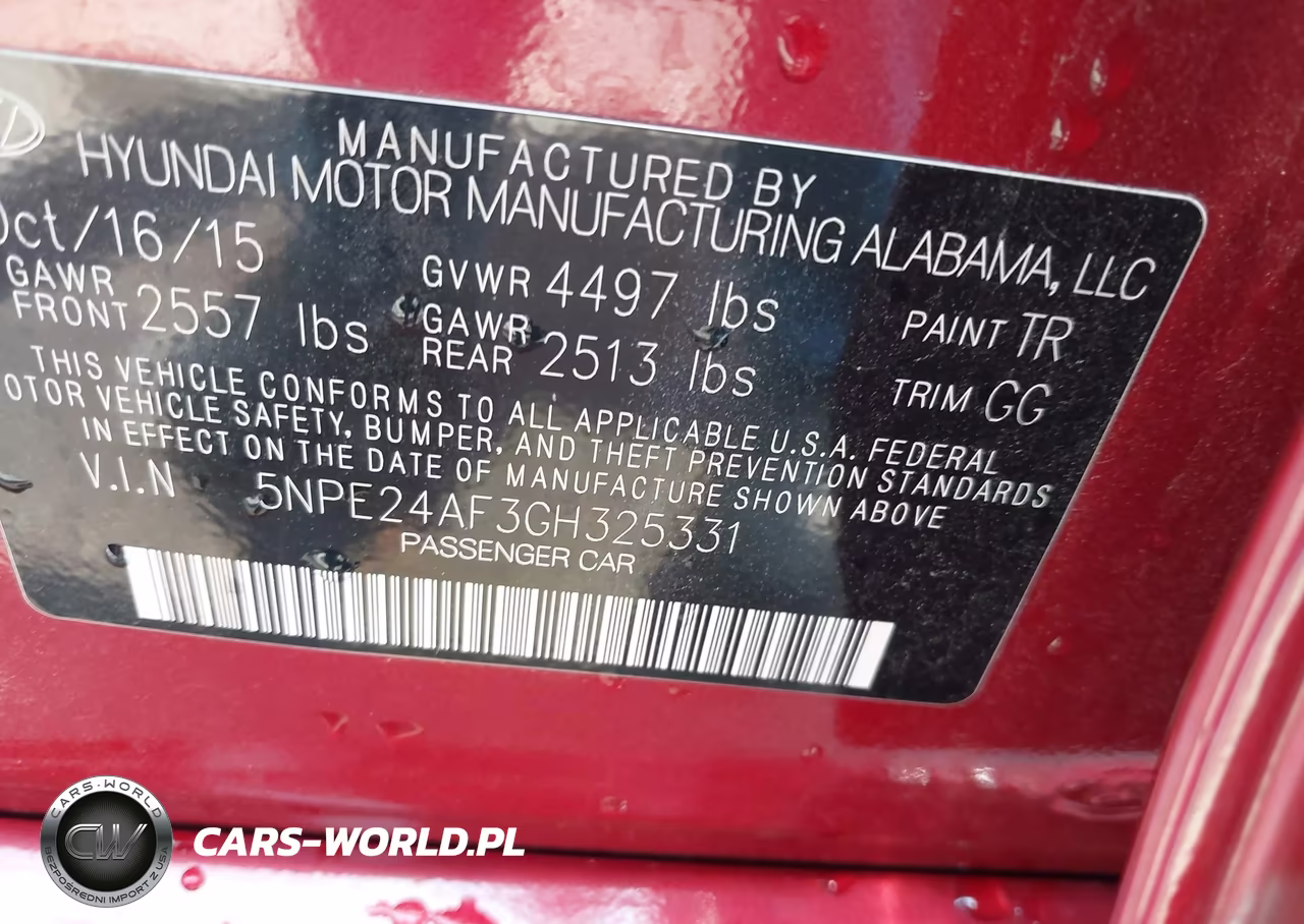 2016 Hyundai Sonata Se VIN:5NPE24AF3GH325331 - 9