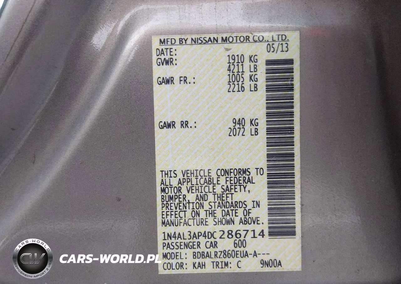 2013 Nissan Altima 2.5 S VIN:1N4AL3AP4DC286714 - 9