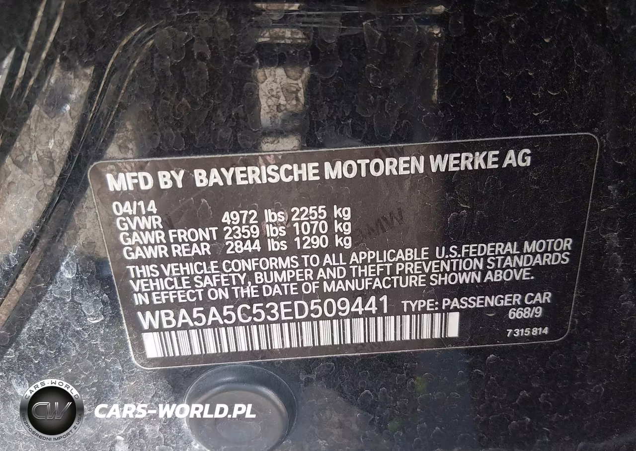 2014 BMW 528I VIN:WBA5A5C53ED509441 - 9