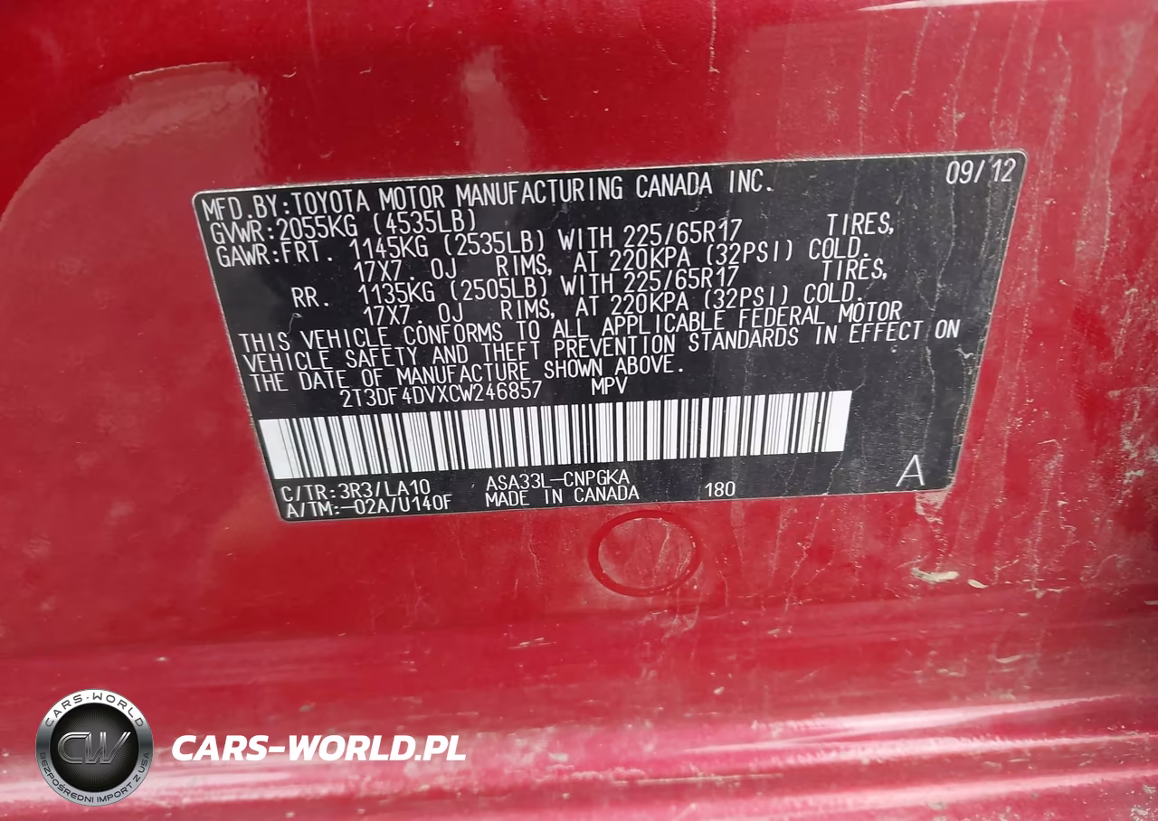 2012 Toyota Rav4 Limited VIN:2T3DF4DVXCW246857 - 9