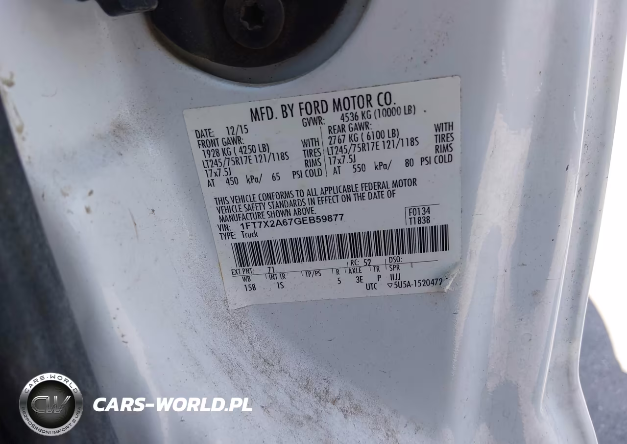 2016 Ford F-250 Xl VIN:1FT7X2A67GEB59877 - 9