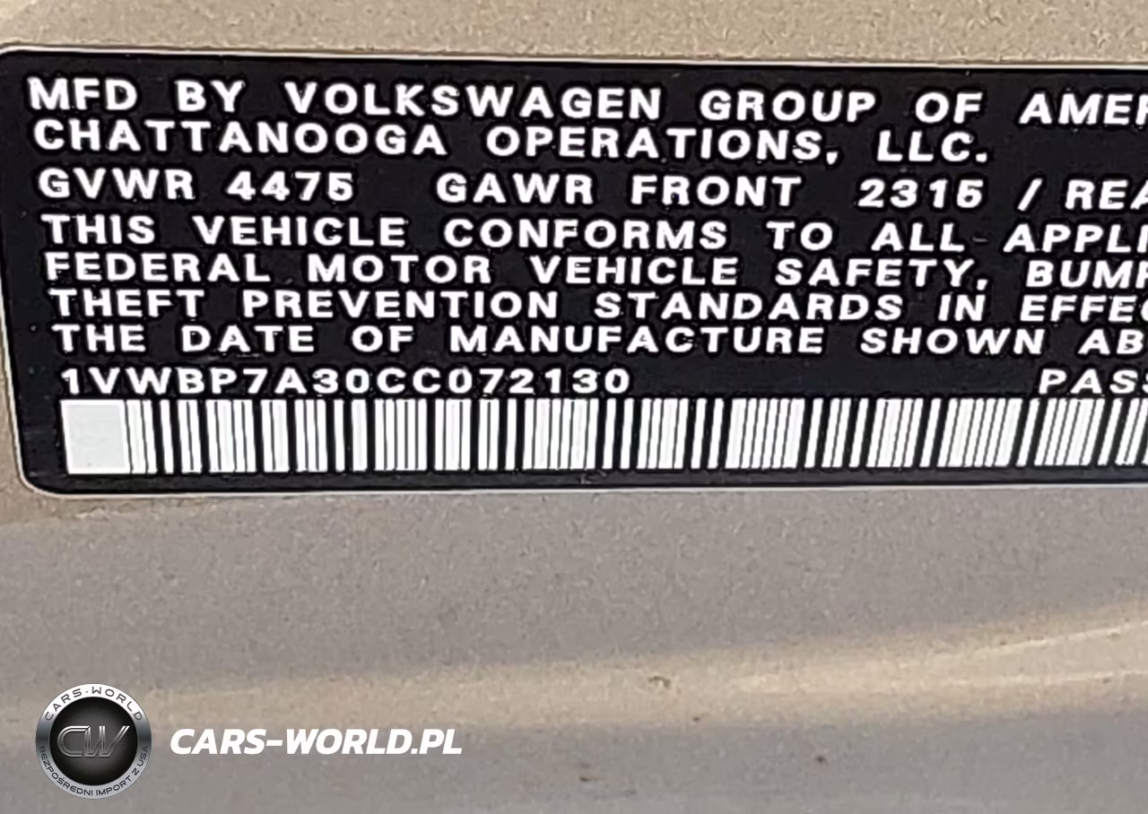 2012 Volkswagen Passat 2.5L Se VIN:1VWBP7A30CC072130 - 9