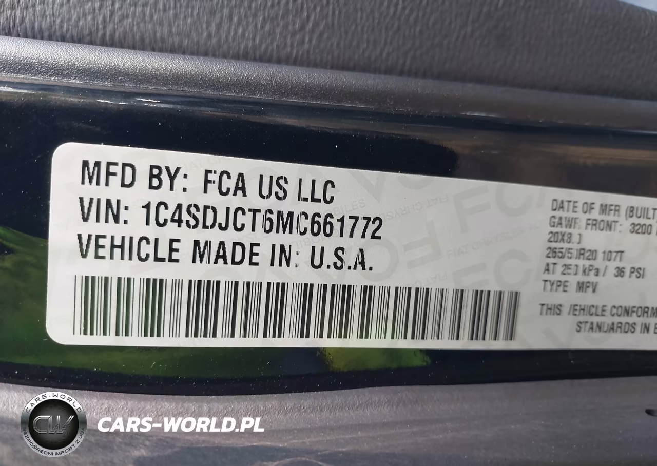 2021 Dodge Durango R-T Awd VIN:1C4SDJCT6MC661772 - 9