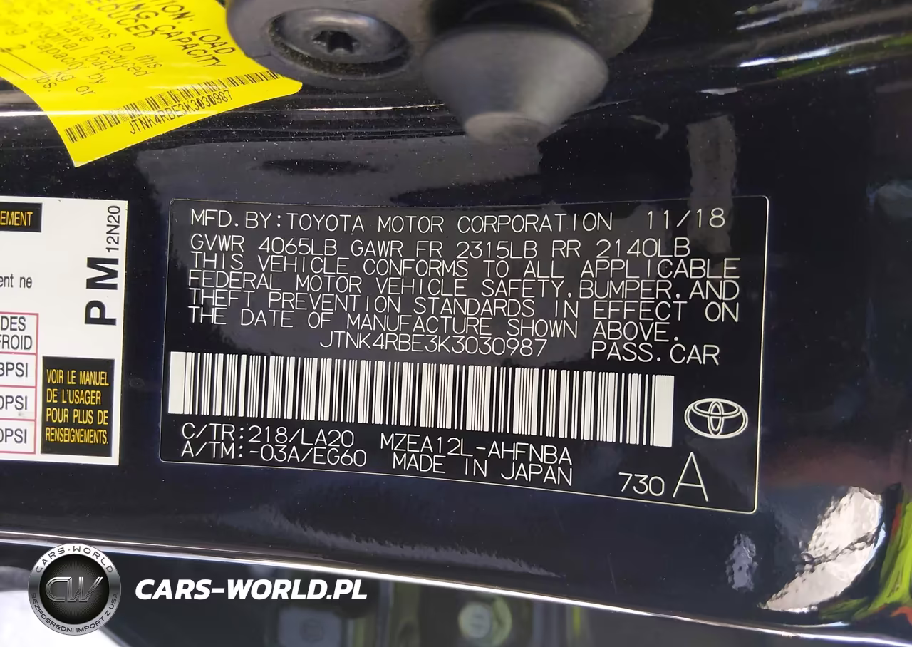 2019 Toyota Corolla Xse VIN:JTNK4RBE3K3030987 - 9