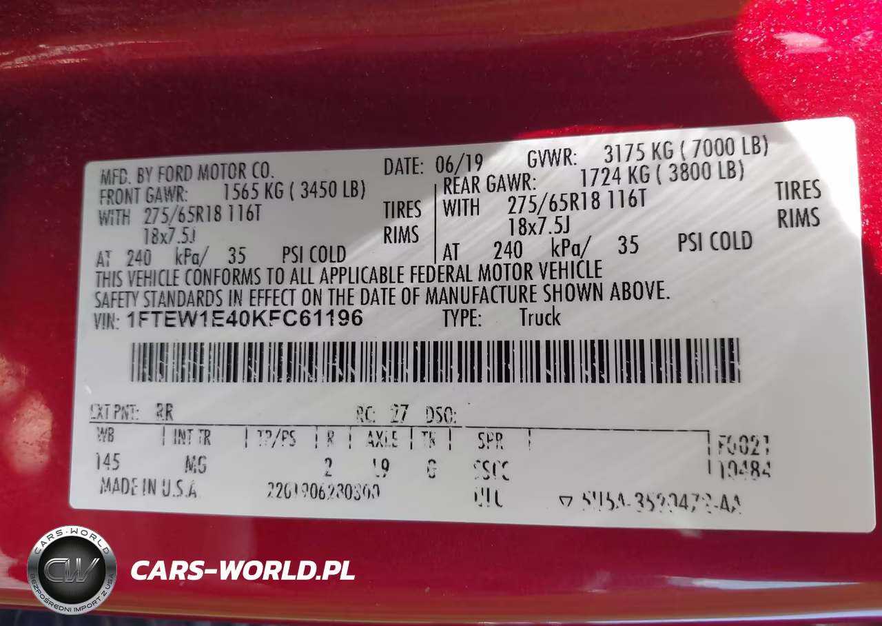 2019 Ford F-150 Xlt VIN:1FTEW1E40KFC61196 - 9