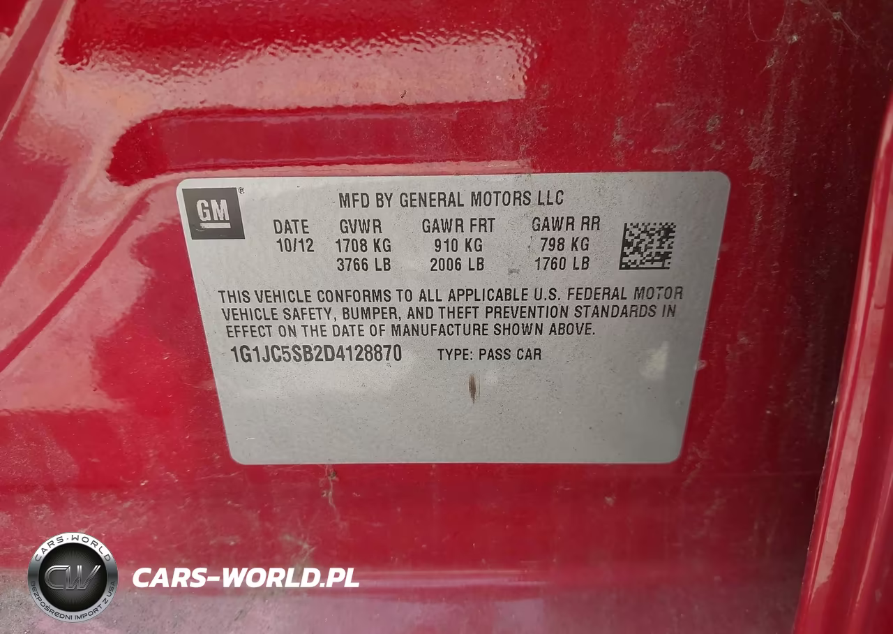 2013 Chevrolet Sonic Lt Auto VIN:1G1JC5SB2D4128870 - 9
