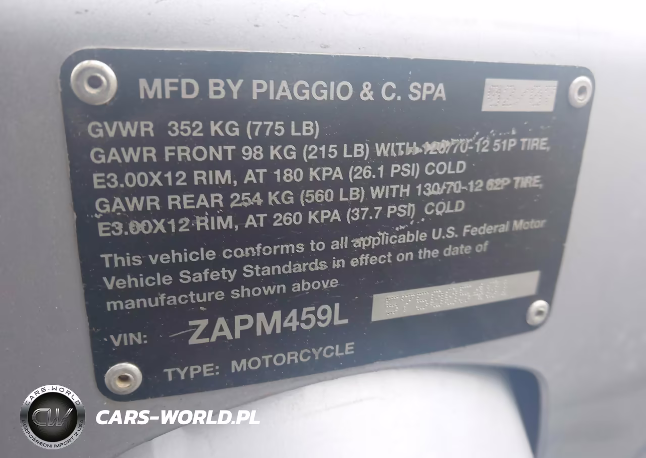 2007 Vespa Gts 250 VIN:ZAPM459L575005481 - 10