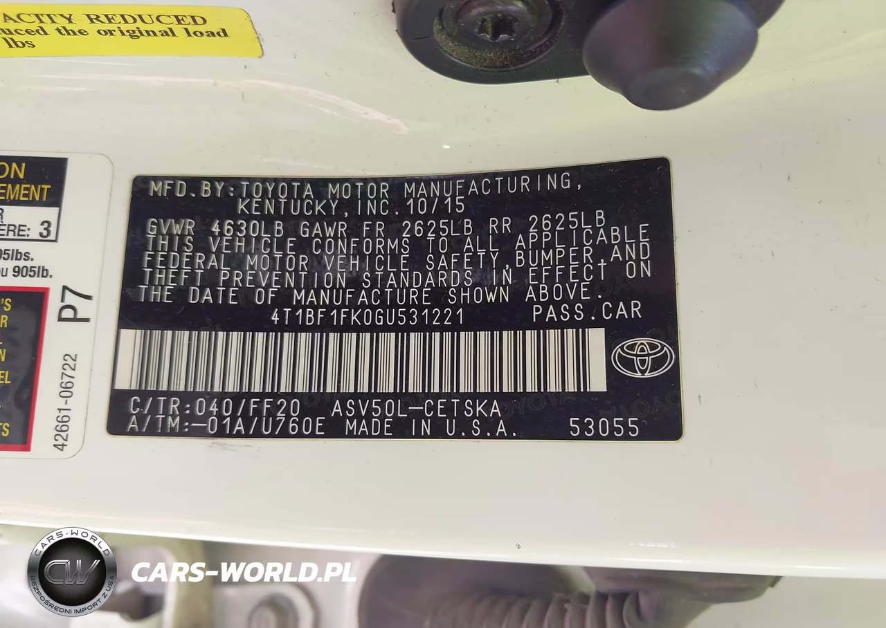2016 Toyota Camry Se VIN:4T1BF1FK0GU531221 - 9