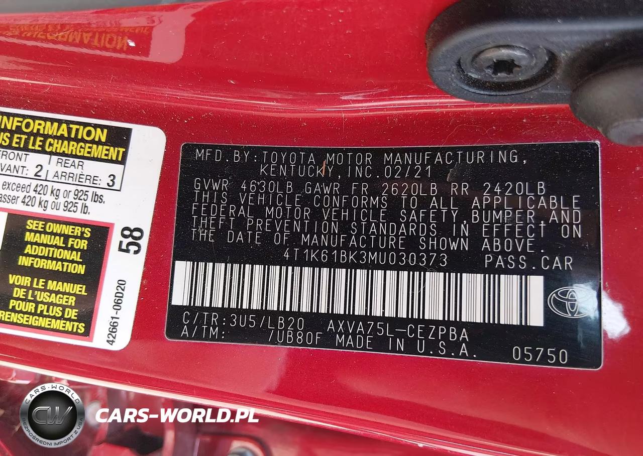 2021 Toyota Camry Xse Awd VIN:4T1K61BK3MU030373 - 9