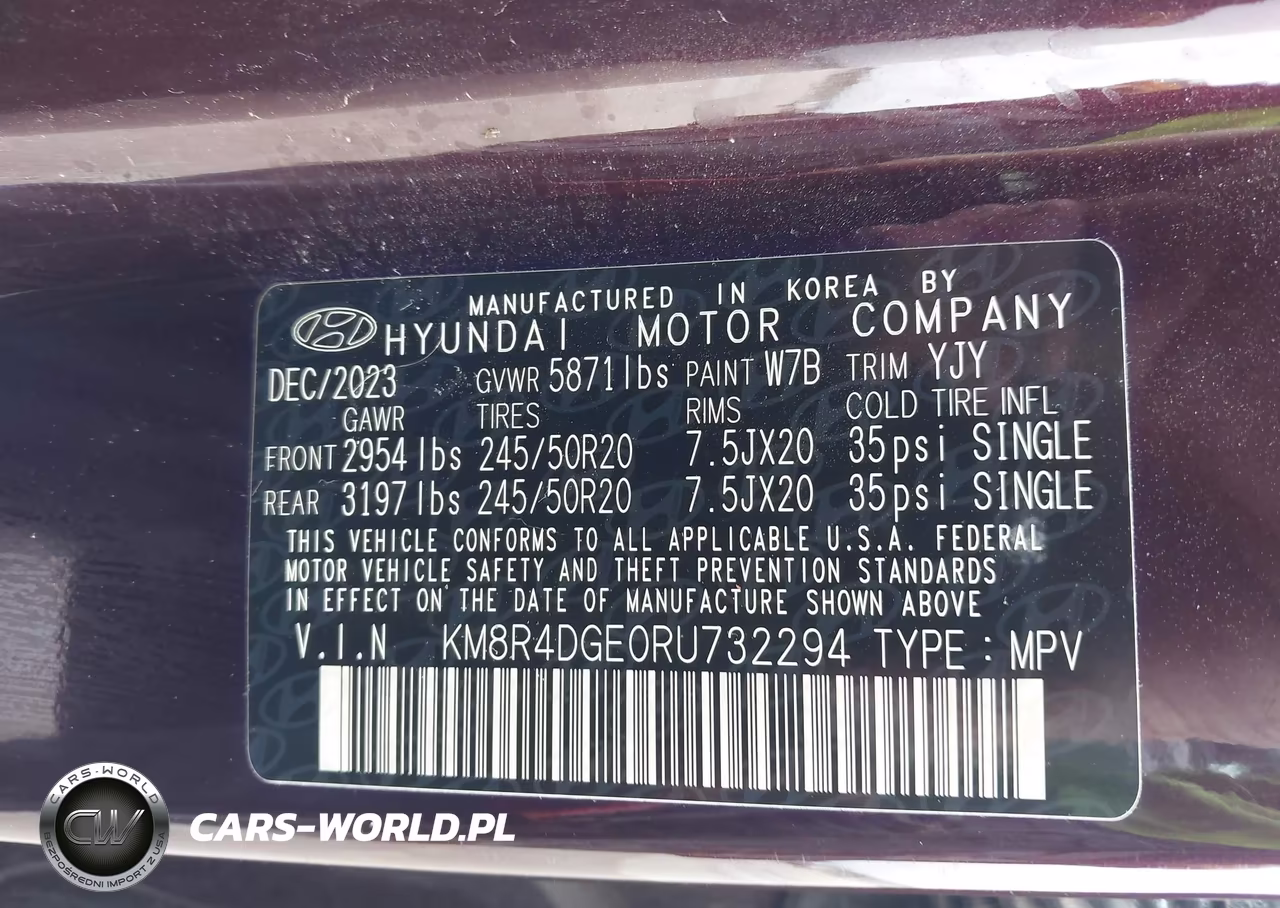 2024 Hyundai Palisade Sel VIN:KM8R4DGE0RU732294 - 9