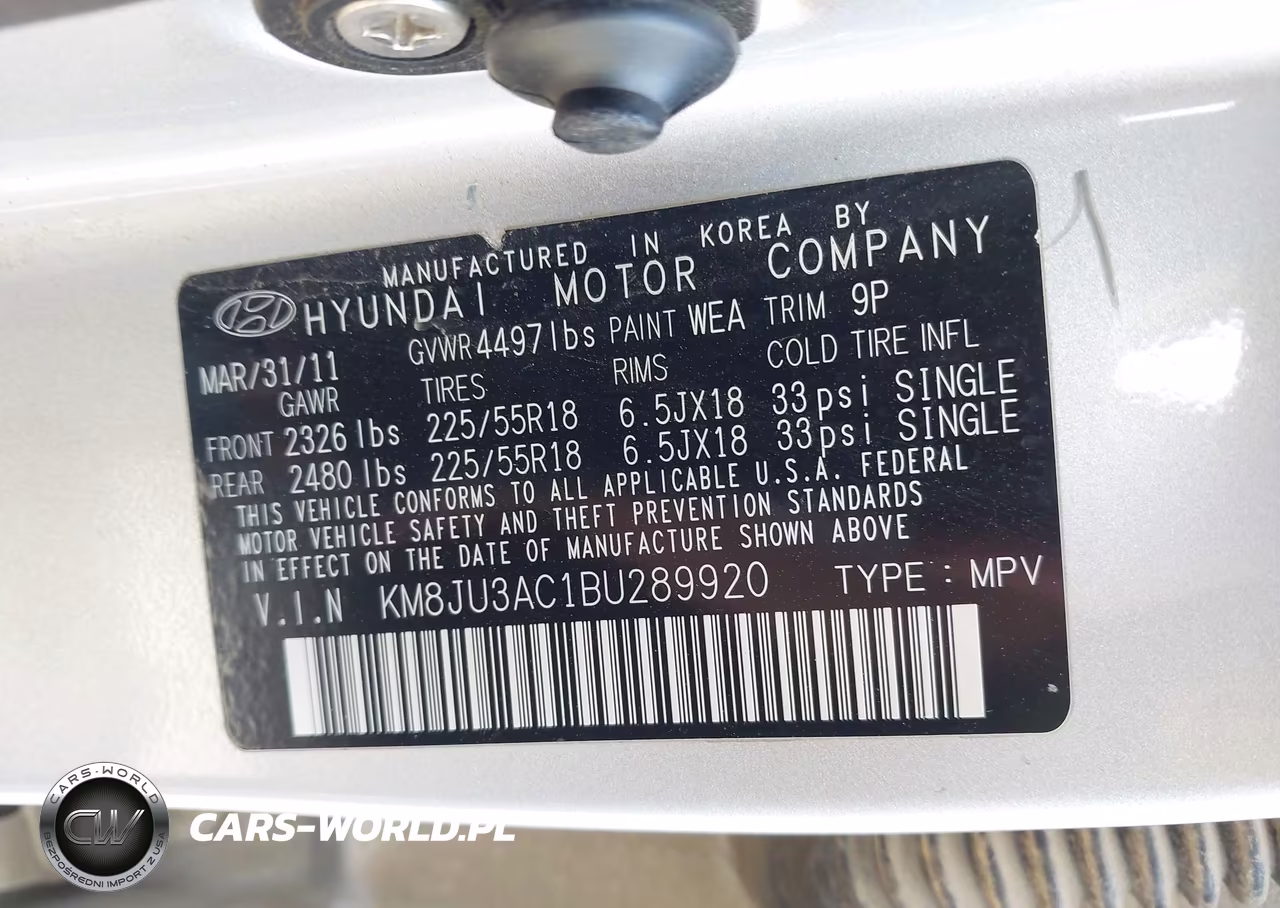2011 Hyundai Tucson Limited VIN:KM8JU3AC1BU289920 - 9