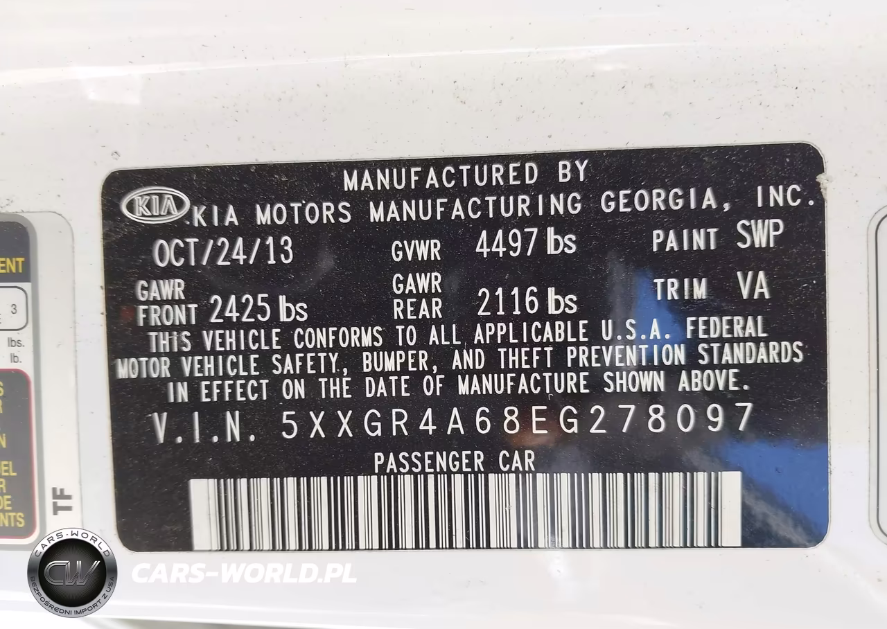 2014 Kia Optima Sxl Turbo VIN:5XXGR4A68EG278097 - 9