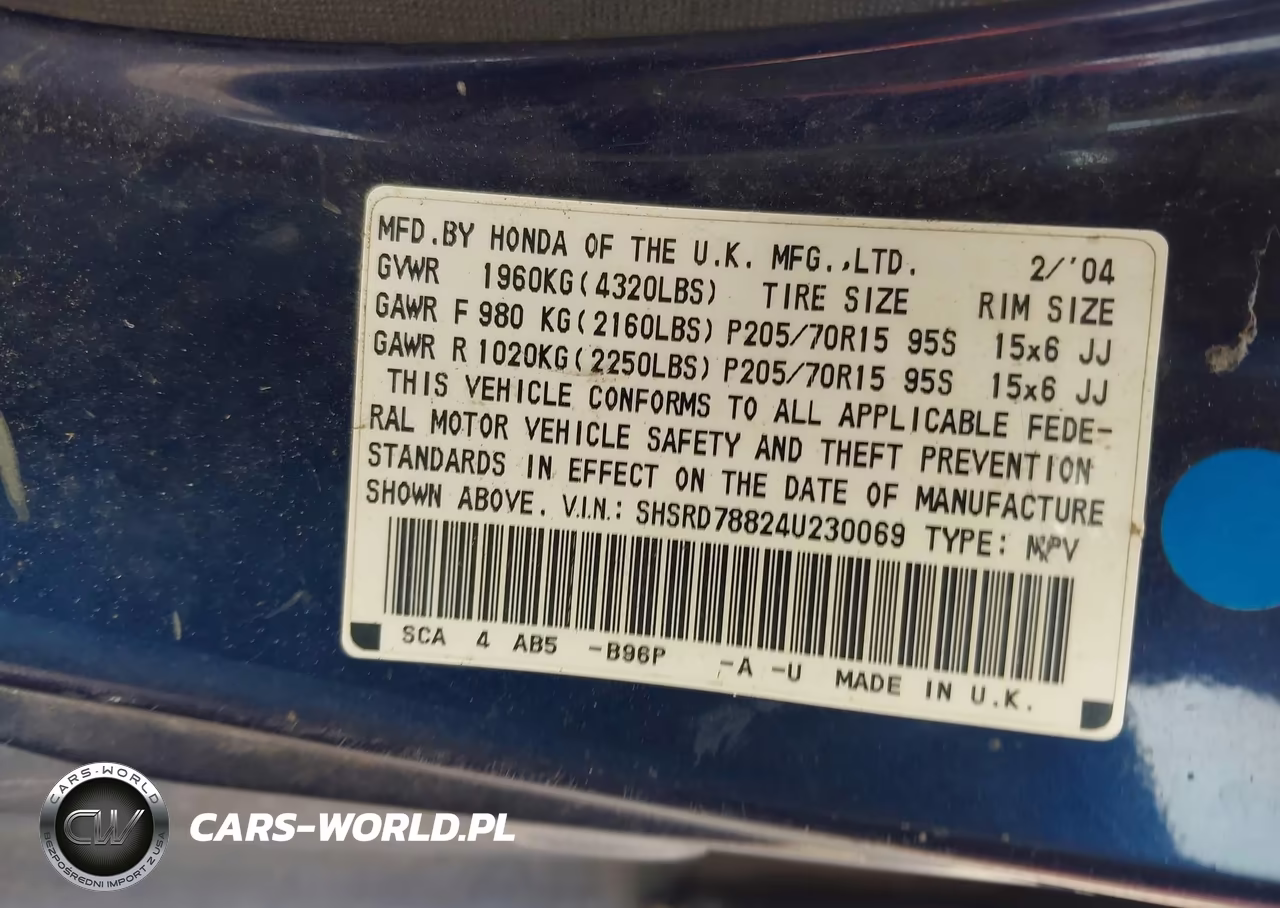 2004 Honda Cr-V Ex VIN:SHSRD78824U230069 - 9