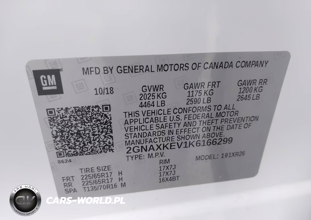 2019 Chevrolet Equinox Lt VIN:2GNAXKEV1K6166299 - 9
