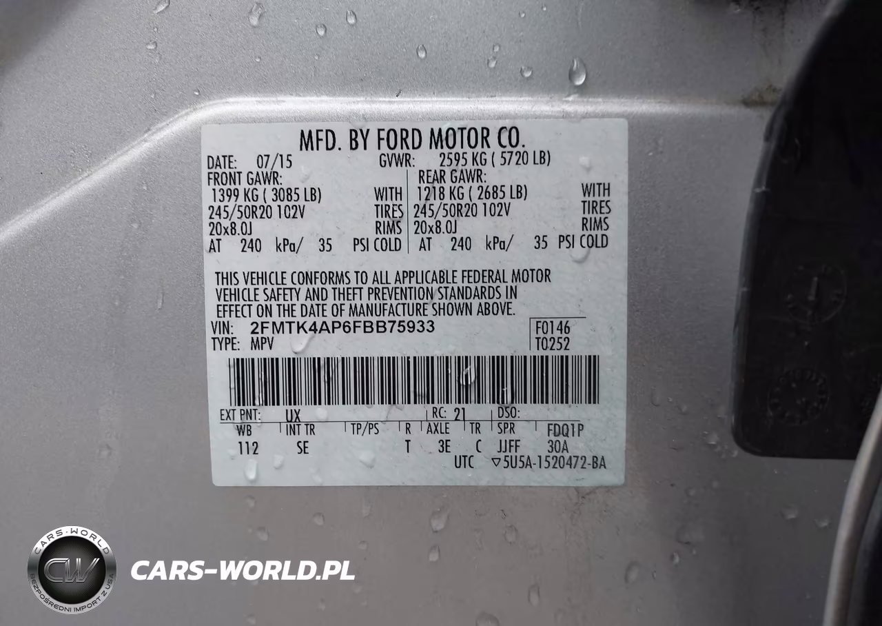 2015 Ford Edge Sport VIN:2FMTK4AP6FBB75933 - 9