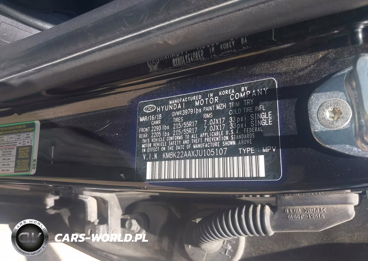 2018 Hyundai Kona Sel VIN:KM8K22AAXJU105107 - 9