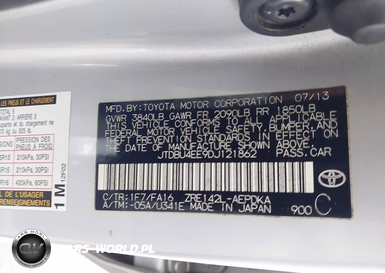 2013 Toyota Corolla L VIN:JTDBU4EE9DJ121862 - 9