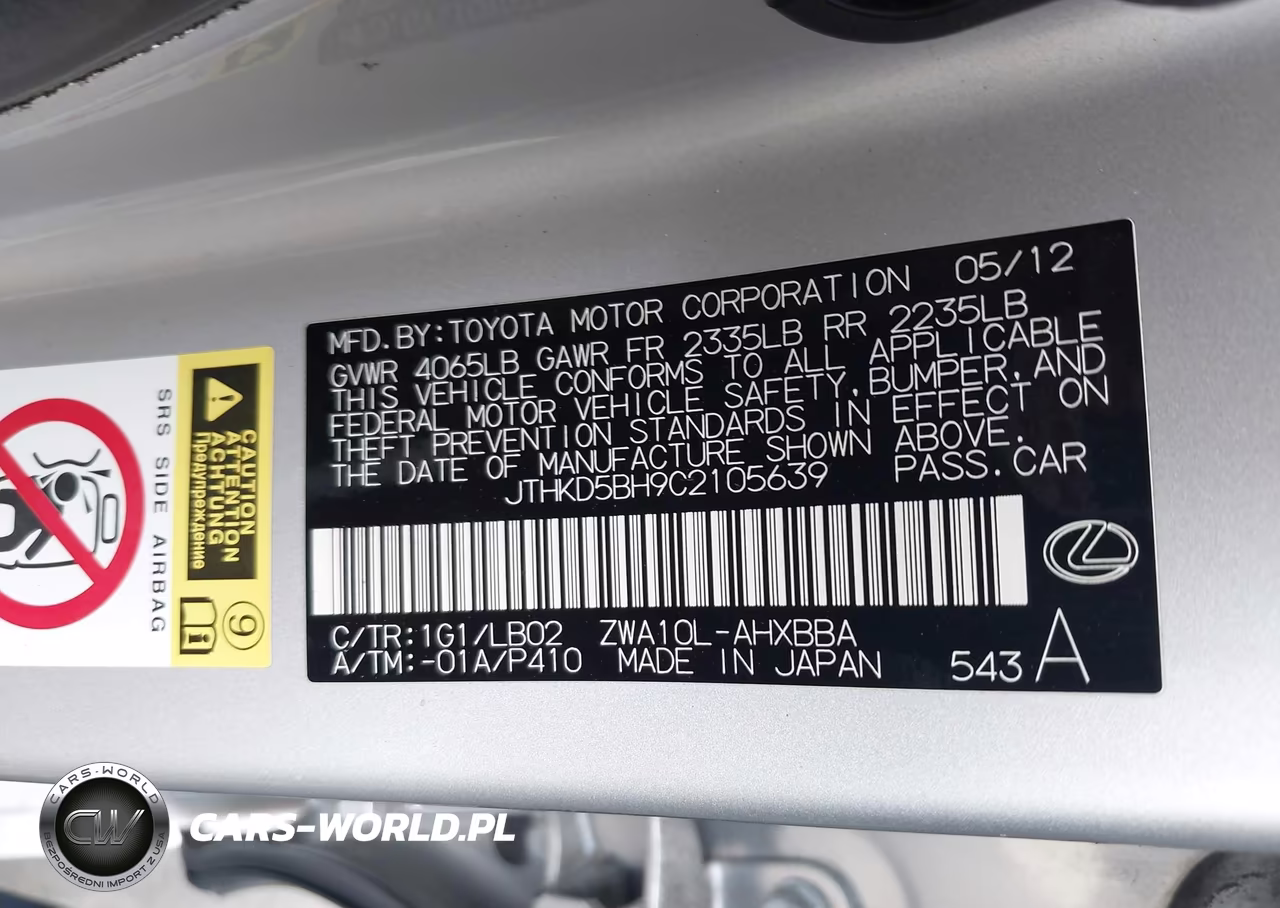 2012 Lexus Ct 200H Premium VIN:JTHKD5BH9C2105639 - 9