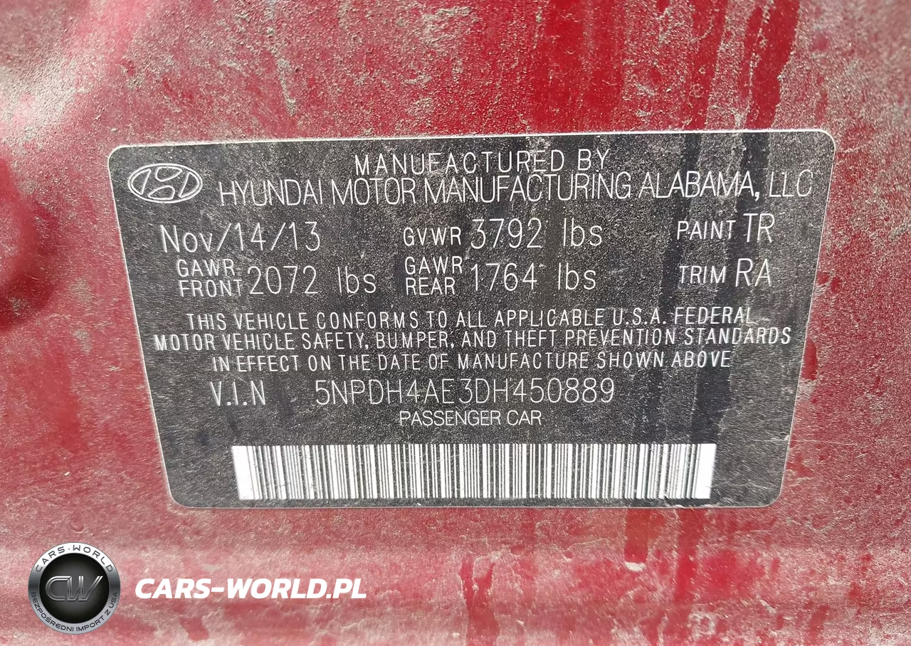 2013 Hyundai Elantra Gls VIN:5NPDH4AE3DH450889 - 9